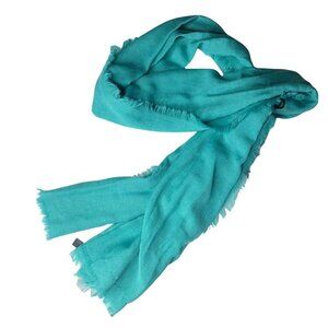 Lane Bryant Womens Fashion Scarf Green Blue Light Weight Fringe New